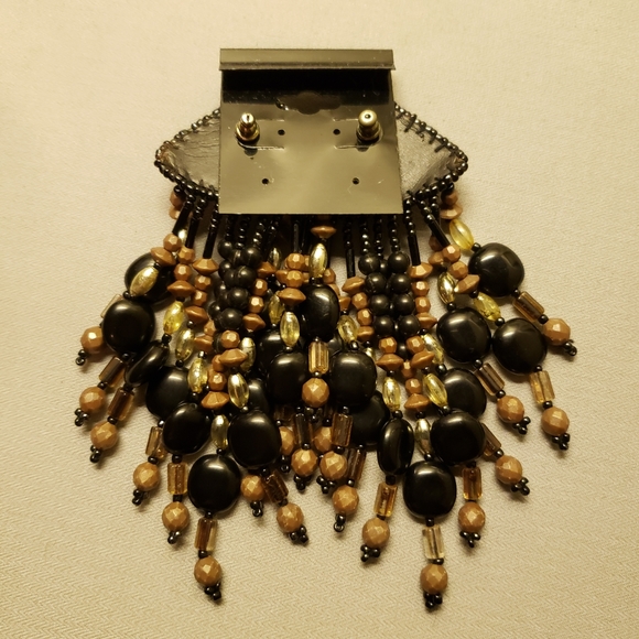 Vtg Leather/Beads Fringe Benefits Earrings - Picture 5 of 5